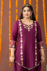 Shehzaad 3 Piece Suit Set with Tulip Pants and Dupatta