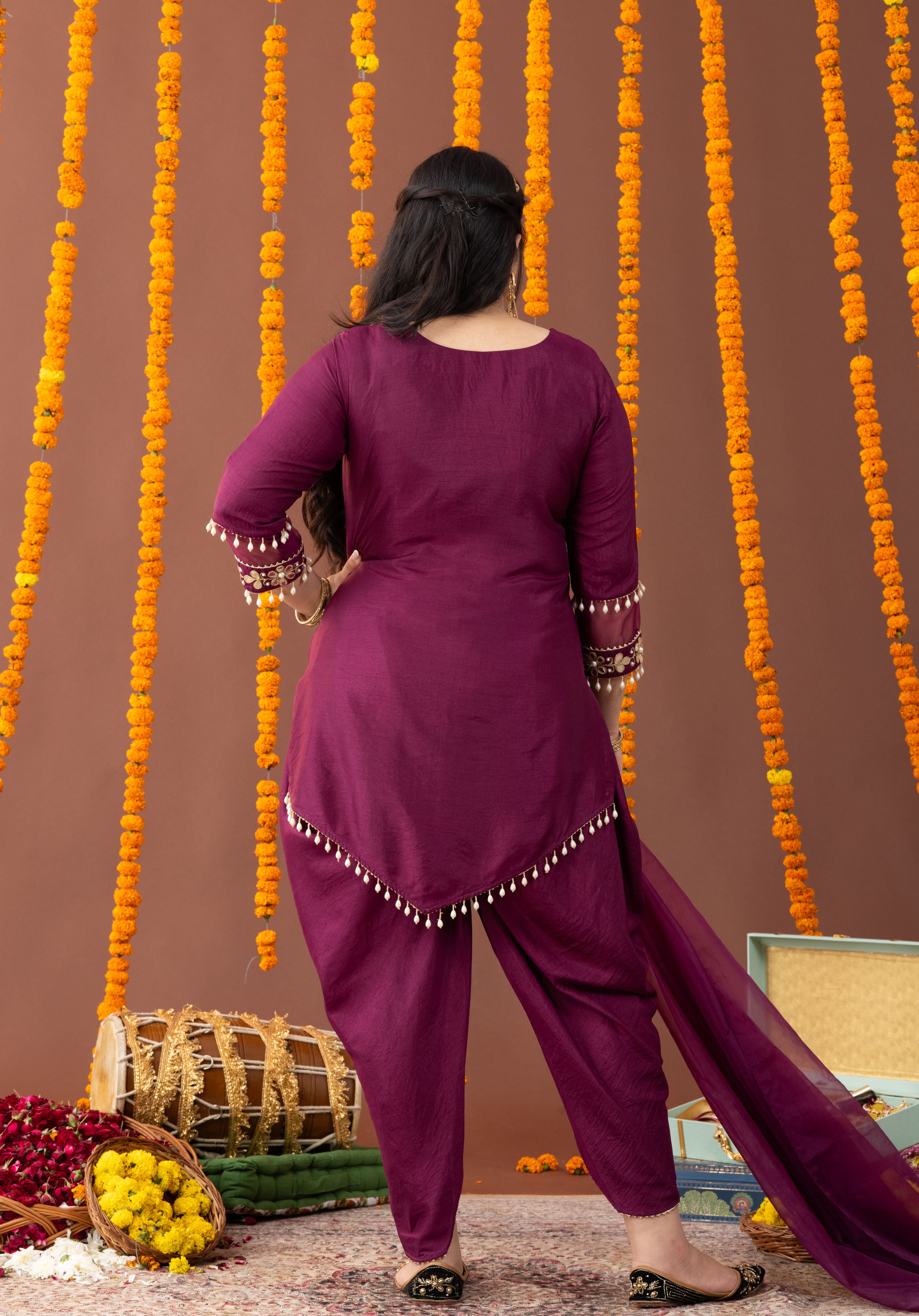 Suroor Plum 3 Piece Co Ord Set