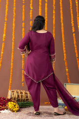 Suroor Plum 3 Piece Co Ord Set