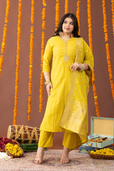 Zara Yellow Festive Suit Set