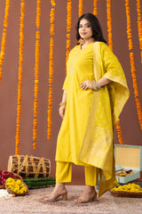Zara Yellow Festive Suit Set