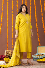 Zara Yellow Festive Suit Set