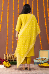 Zara Yellow Festive Suit Set