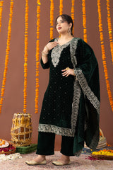 Mannat Velvet 3 Piece Suit Set