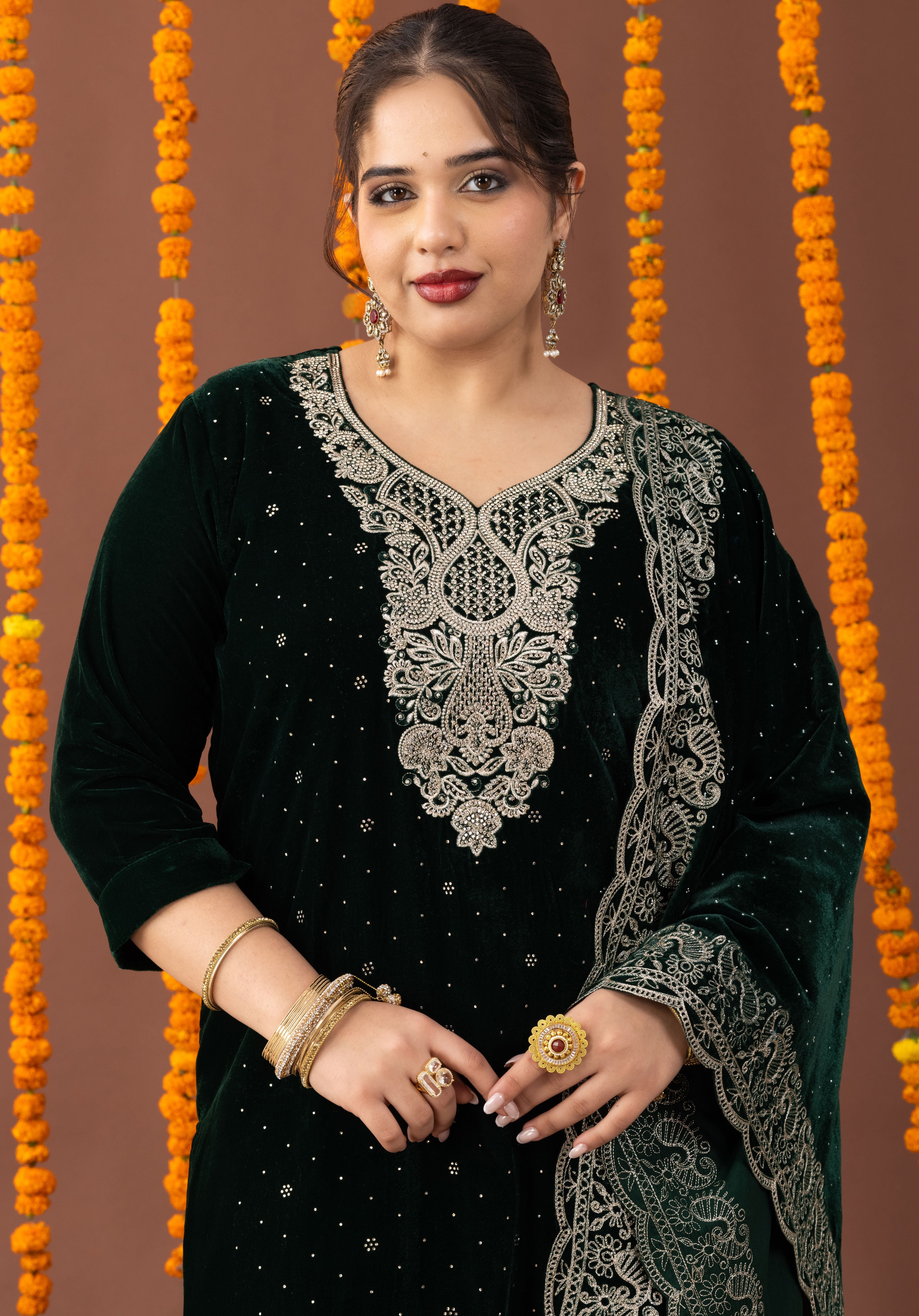 Mannat Velvet 3 Piece Suit Set