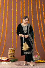 Mannat Velvet 3 Piece Suit Set