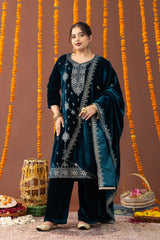 Dua Velvet 3 Piece Suit Set