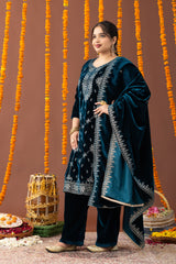 Dua Velvet 3 Piece Suit Set