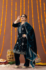 Dua Velvet 3 Piece Suit Set