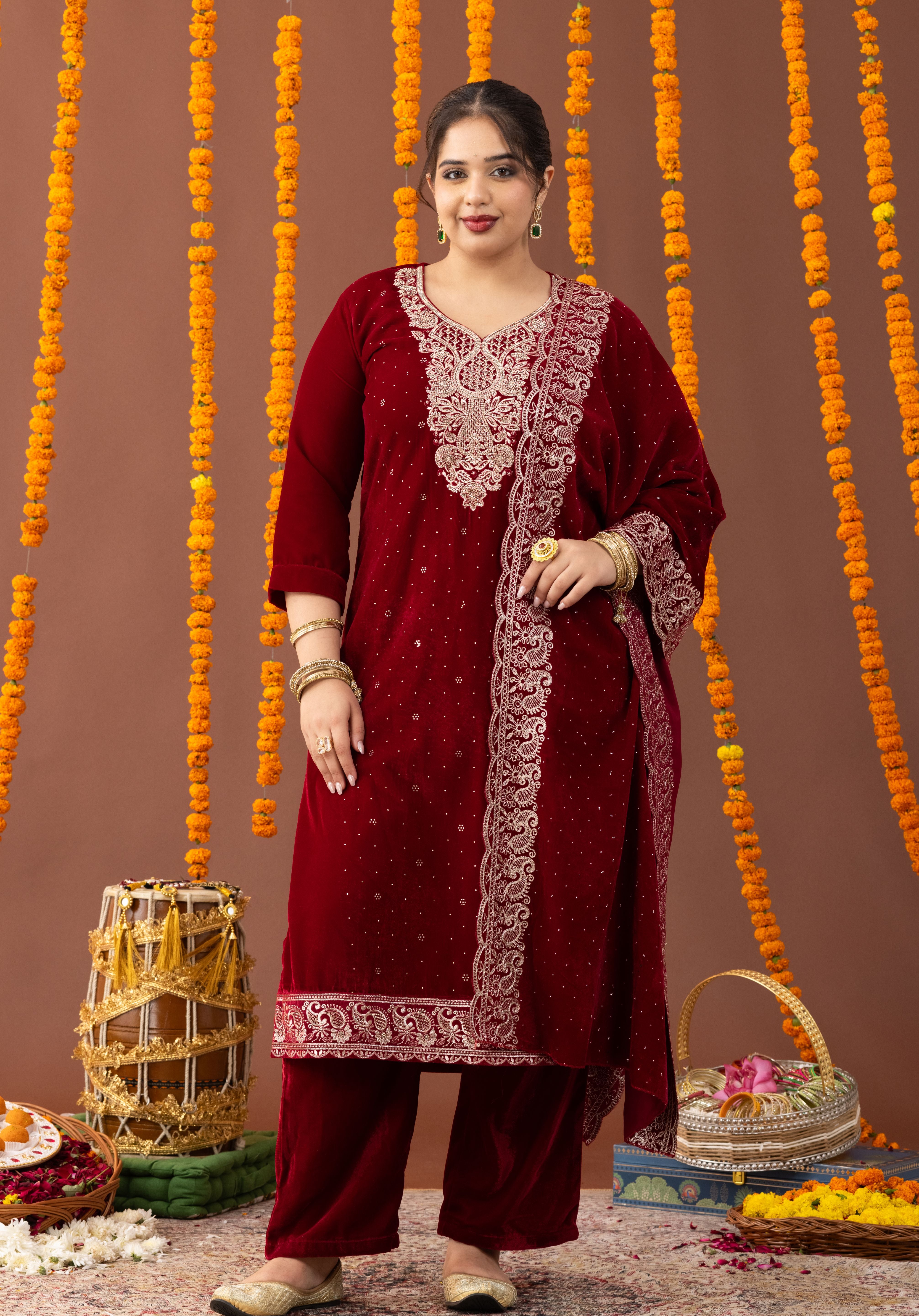 Simar Velvet 3 Piece Suit Set