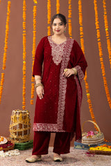 Simar Velvet 3 Piece Suit Set