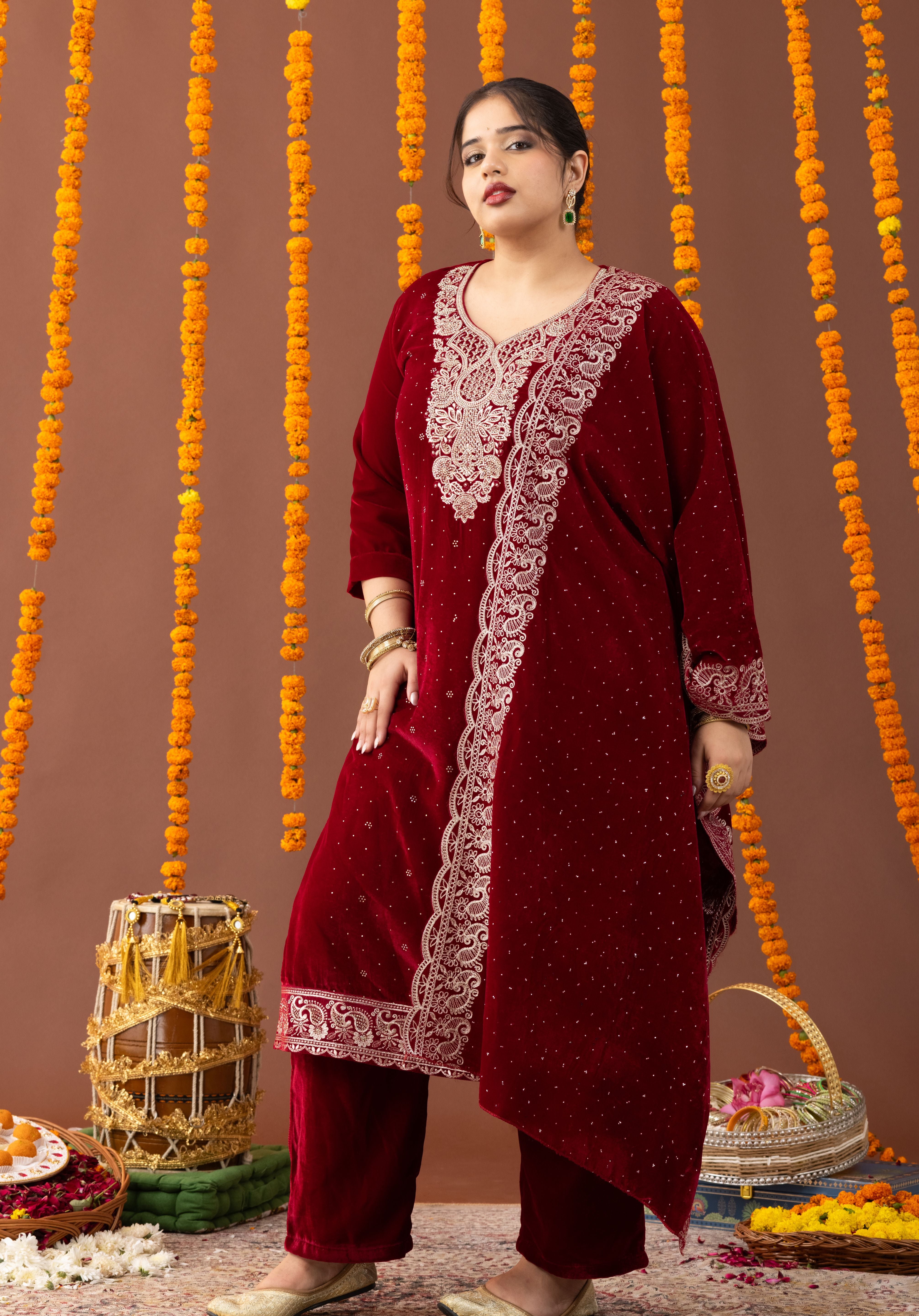 Simar Velvet 3 Piece Suit Set