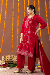 Heer Velvet 3 Piece Suit Set