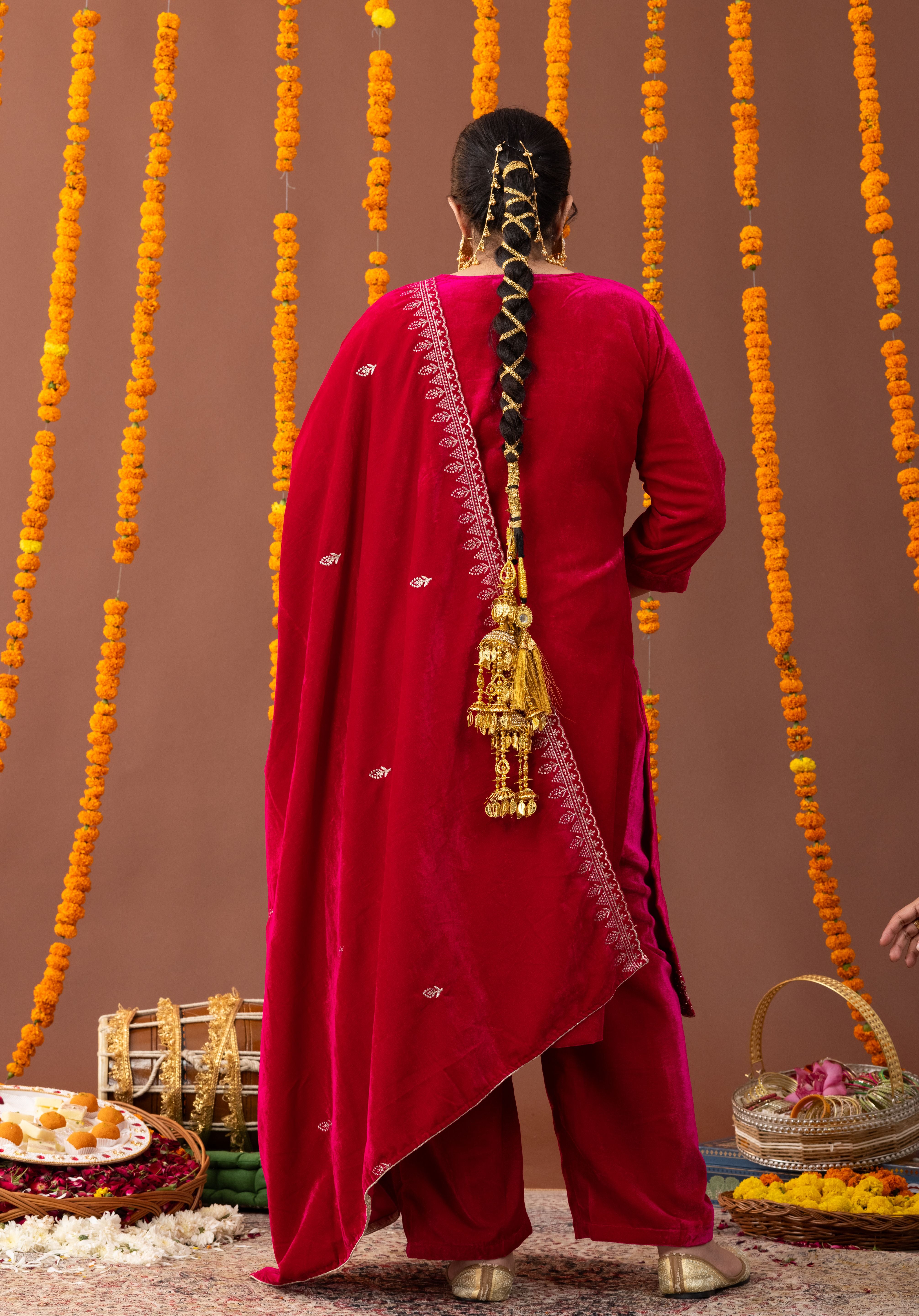 Heer Velvet 3 Piece Suit Set