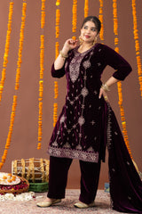Anum Velvet 3 Piece Suit Set