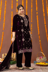 Anum Velvet 3 Piece Suit Set