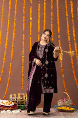 Anum Velvet 3 Piece Suit Set