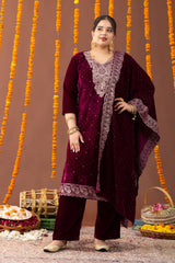 Mahnoor Velvet 3 Piece Suit Set