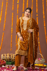 Guneet Velvet 3 Piece Suit Set