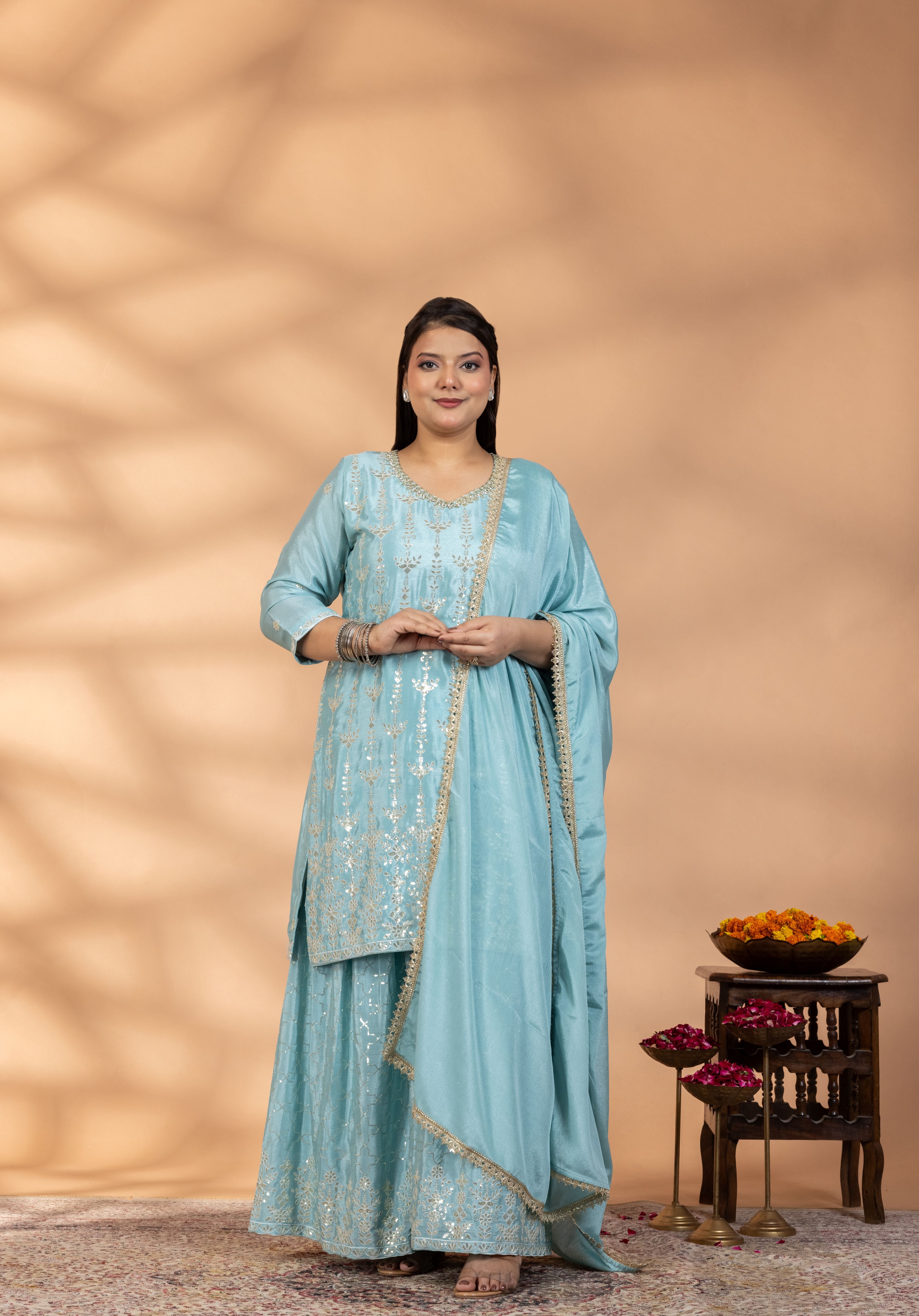 Fiza Embroidered Sharara Set