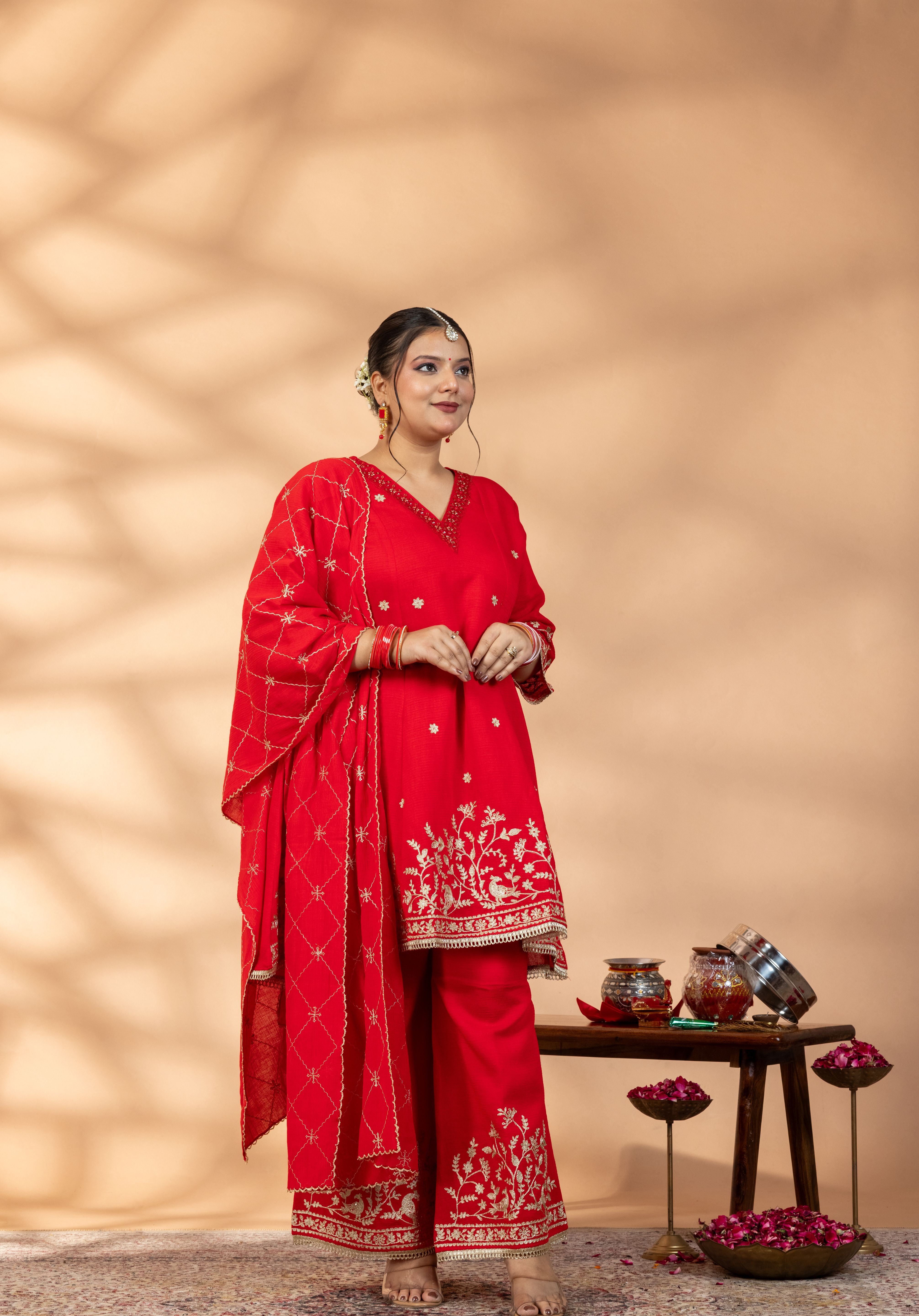 Ruby Bloom Kurta Set