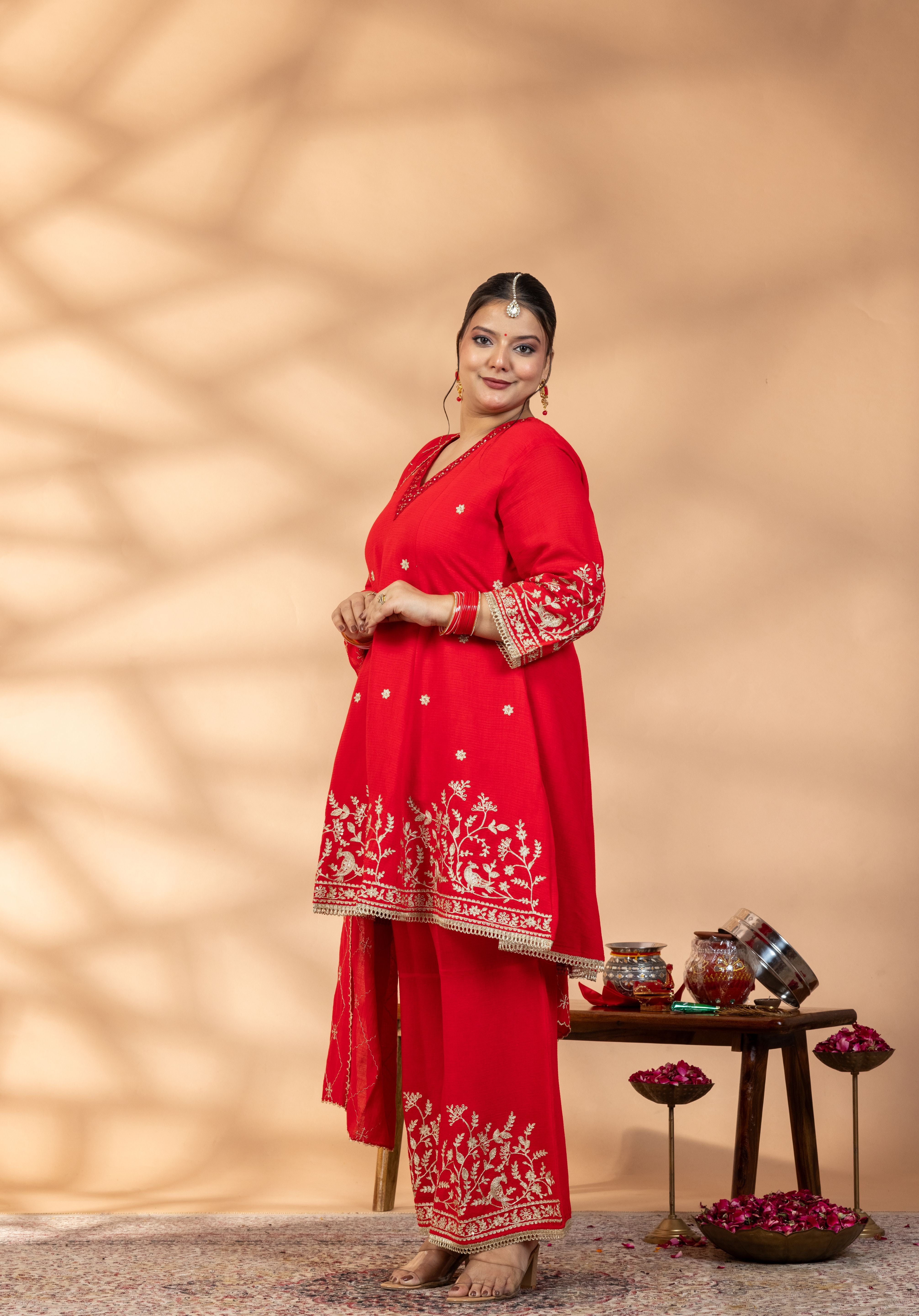 Ruby Bloom Kurta Set