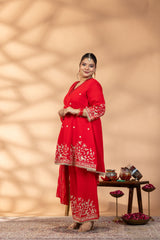 Ruby Bloom Kurta Set