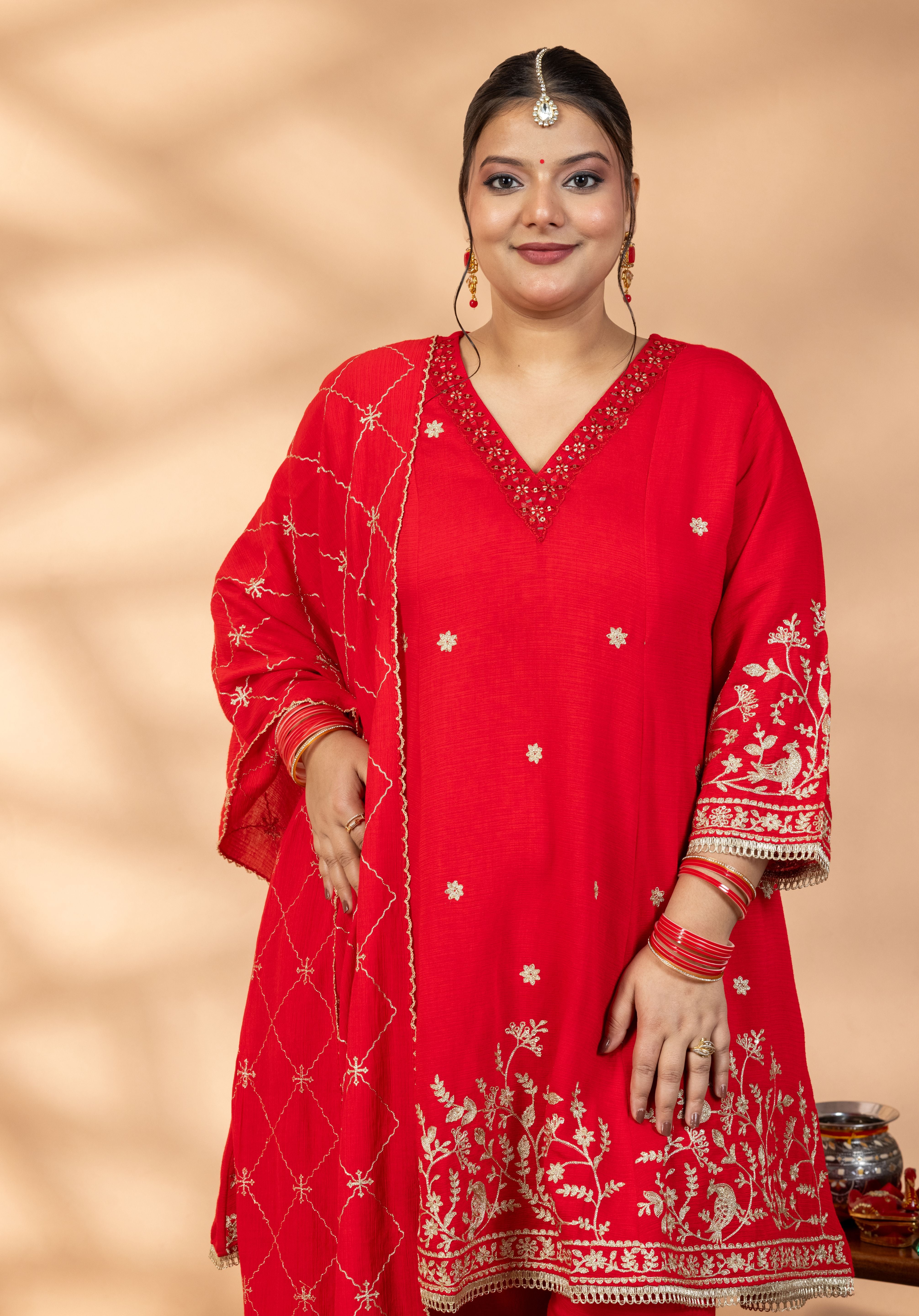 Ruby Bloom Kurta Set