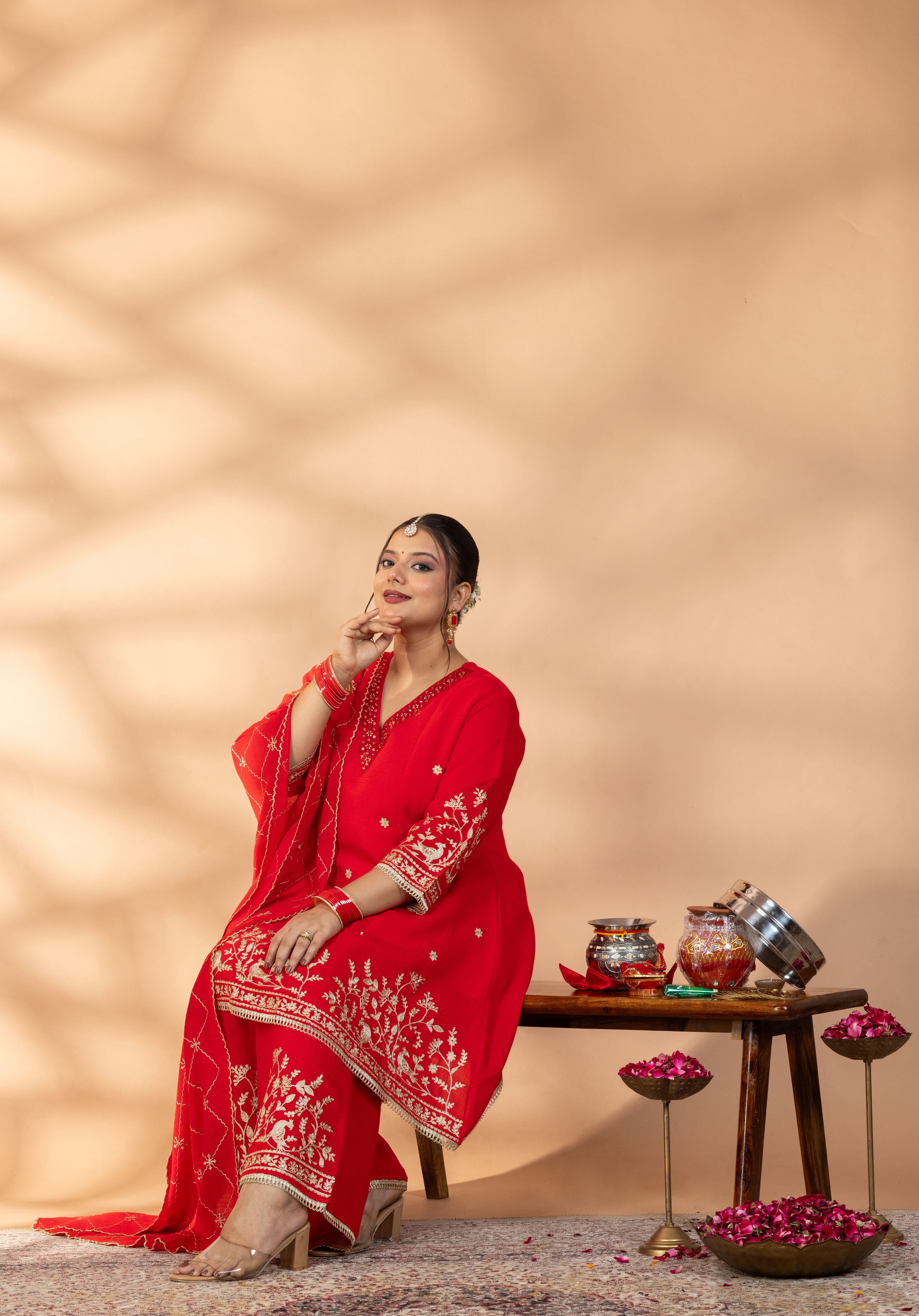 Ruby Bloom Kurta Set