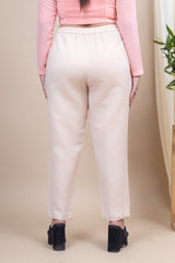 Sun Coral Linen Pant With Pockets