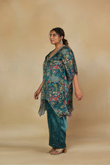 Floral Printed Kaftan Style Kurta with Palazzo Pants