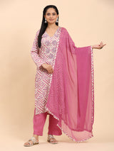 Purple Elegance Unstitched: Classic Kurta Set