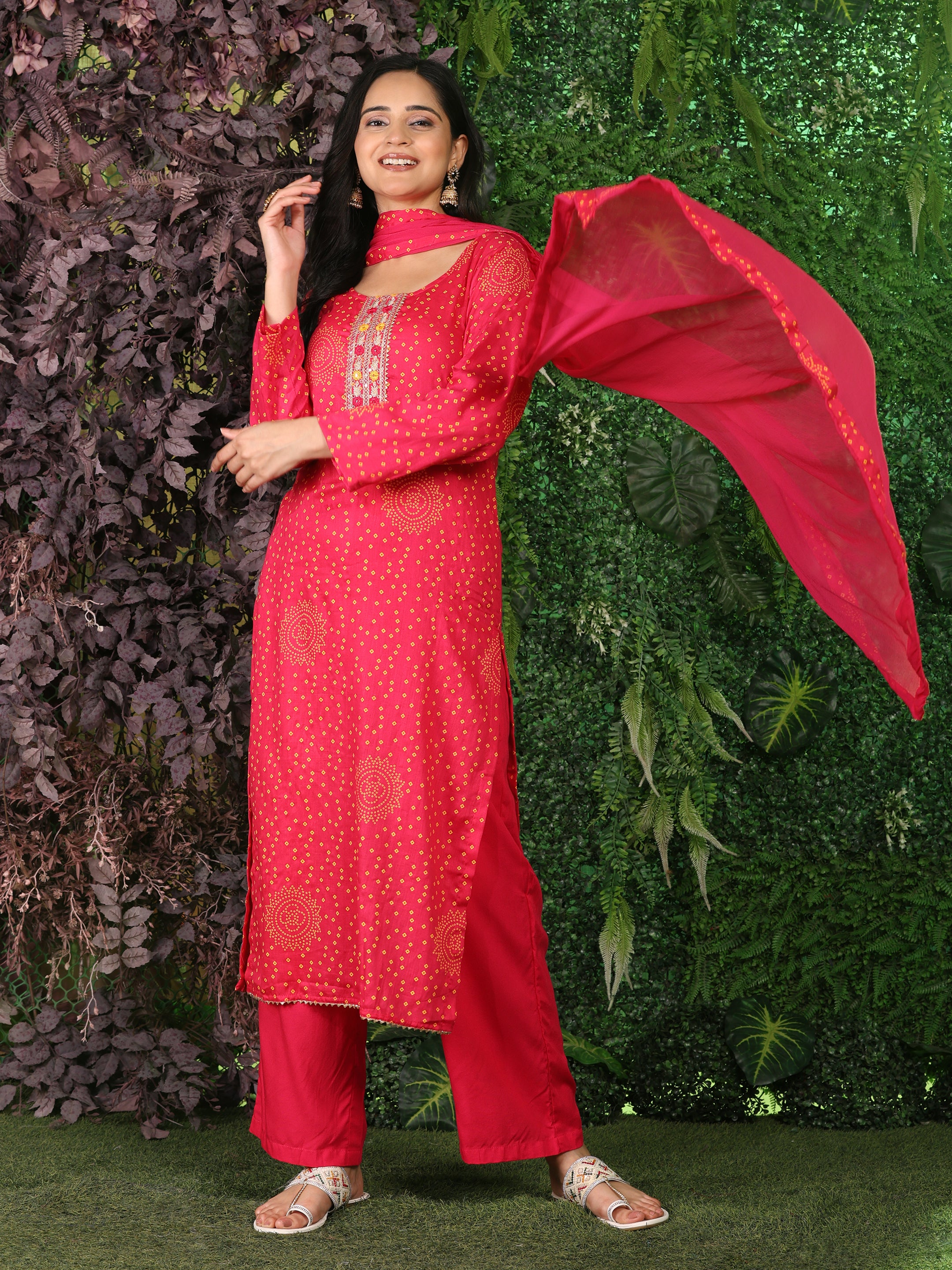 Dark Pink Elegance Unstitched: Classic Kurta Set