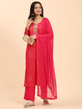 Dark Pink Elegance Unstitched: Classic Kurta Set