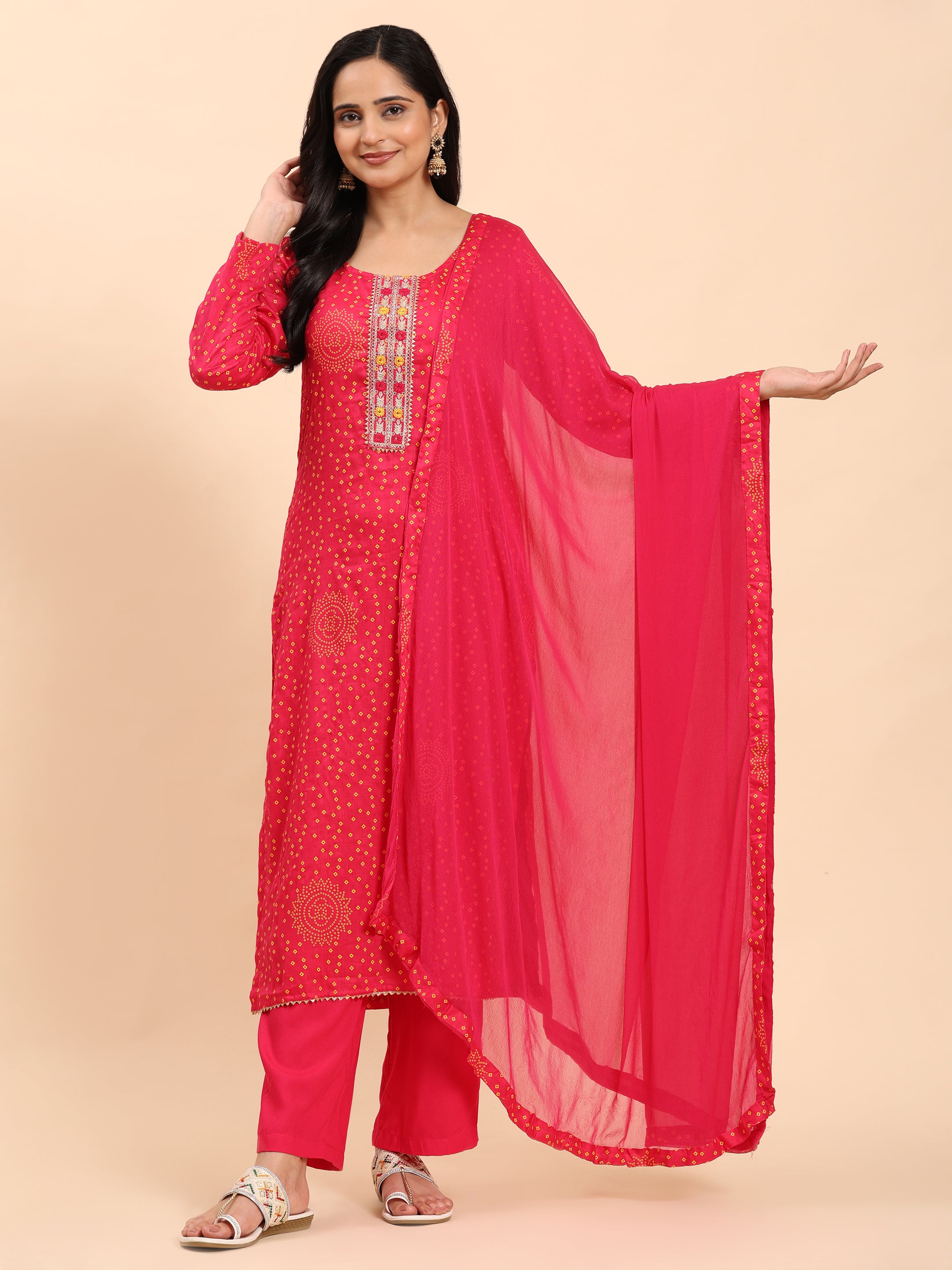 Dark Pink Elegance Unstitched: Classic Kurta Set