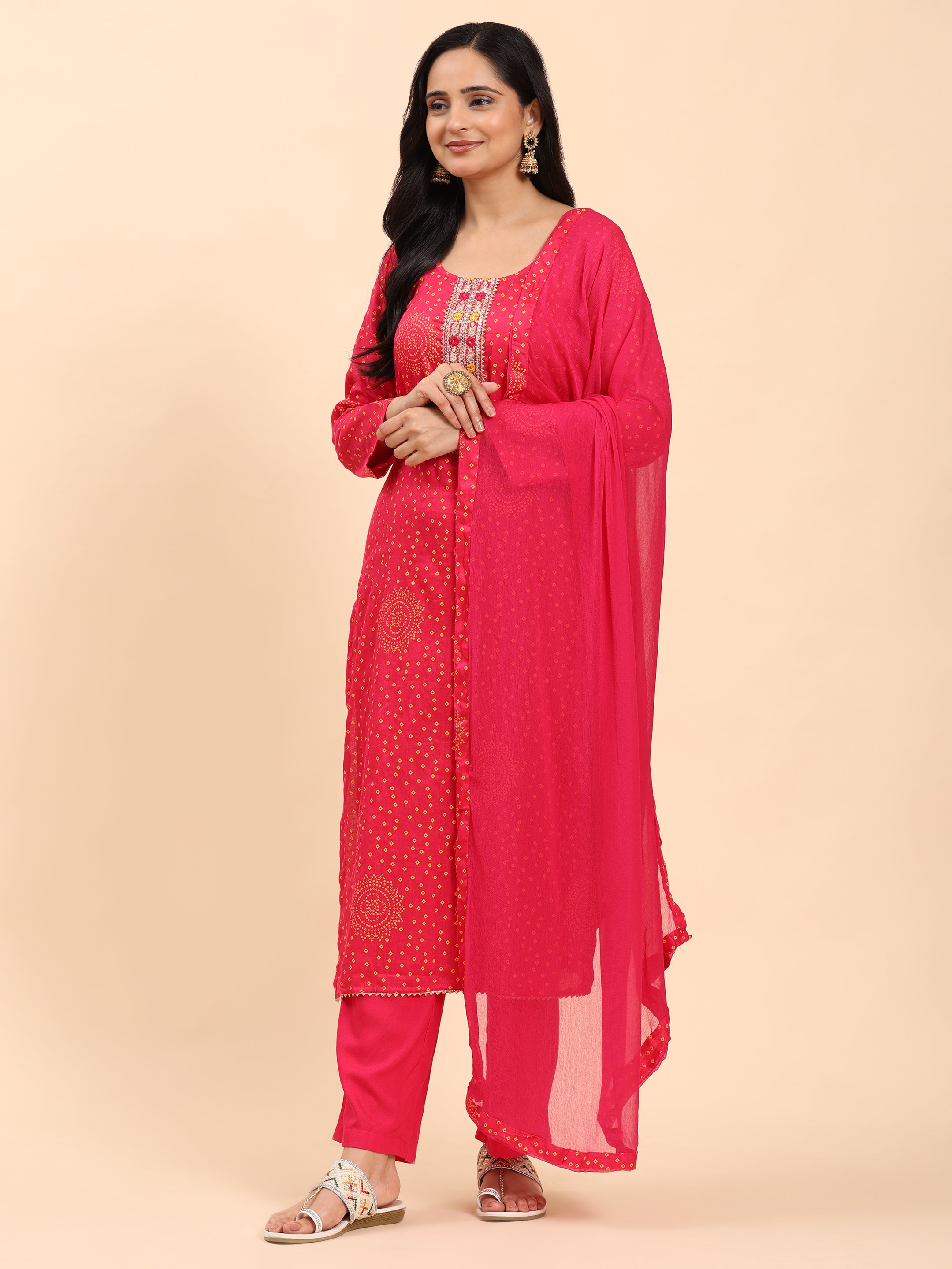 Dark Pink Elegance Unstitched: Classic Kurta Set