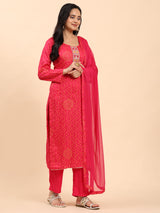 Dark Pink Elegance Unstitched: Classic Kurta Set