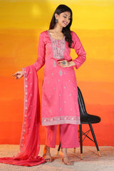 Light Pink Women's Unstitched Kurta Set