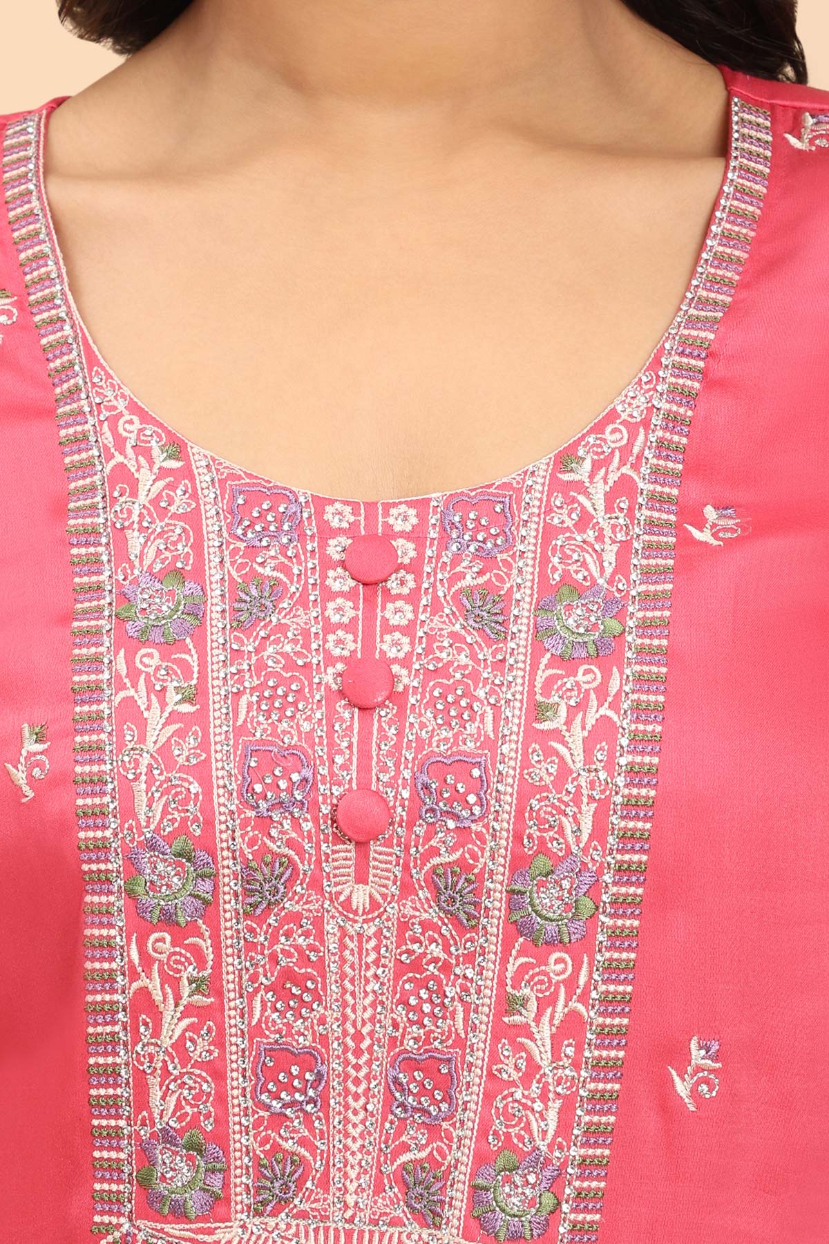 Light Pink Women's Unstitched Kurta Set