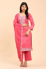 Light Pink Women's Unstitched Kurta Set