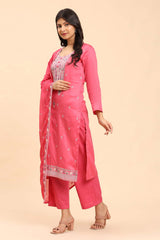 Light Pink Women's Unstitched Kurta Set