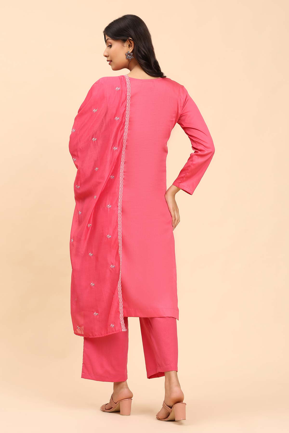 Light Pink Women's Unstitched Kurta Set