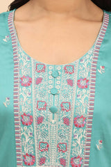 Sea Green Women's Unstitched Kurta Set