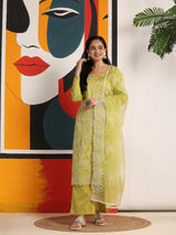 Light Green Elegance Unstitched: Classic Kurta Set