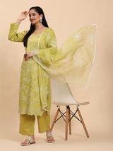 Light Green Elegance Unstitched: Classic Kurta Set