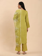 Light Green Elegance Unstitched: Classic Kurta Set