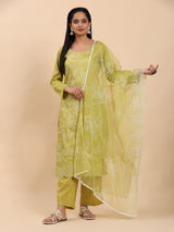 Light Green Elegance Unstitched: Classic Kurta Set