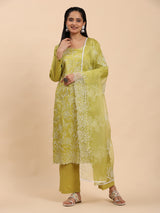 Light Green Elegance Unstitched: Classic Kurta Set