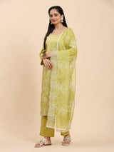 Light Green Elegance Unstitched: Classic Kurta Set