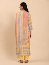 Lemon Elegance Unstitched: Classic Kurta Set